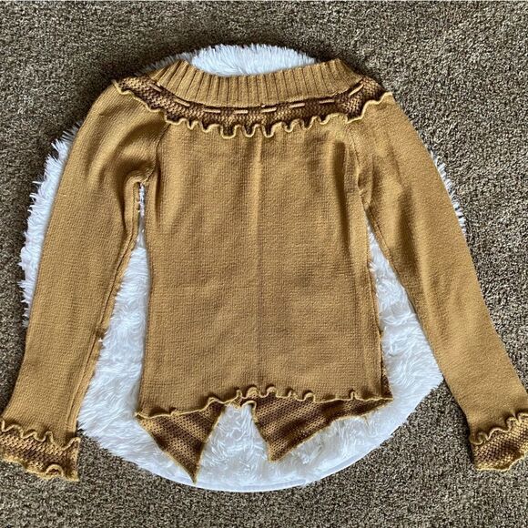 Pura Vida Ruffled Sweater Angora Blend Retro Womens Size Large - Picture 6 of 11